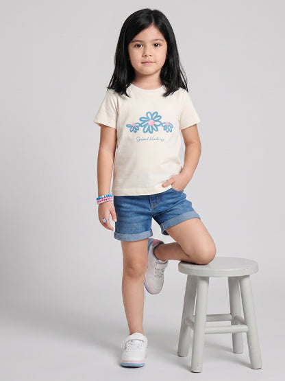 Coolbee Store Kids Girls T-Shirt - Offwhite (KGSSA31) – additional view 2