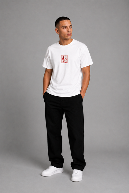 Cool Bee Flow Tee White for Men - White Oversized Graphic Tee Streetwear India - Detail View