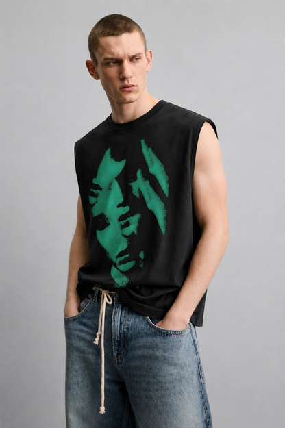 Street Sakura Black Tank