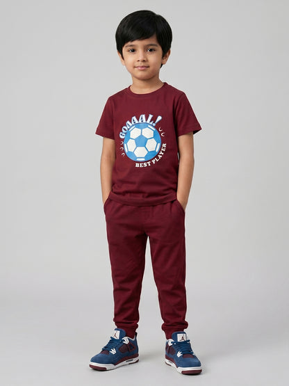 Coolbee Store Kids Boys T-Shirt - Maroon (CSKT205) – additional view 2
