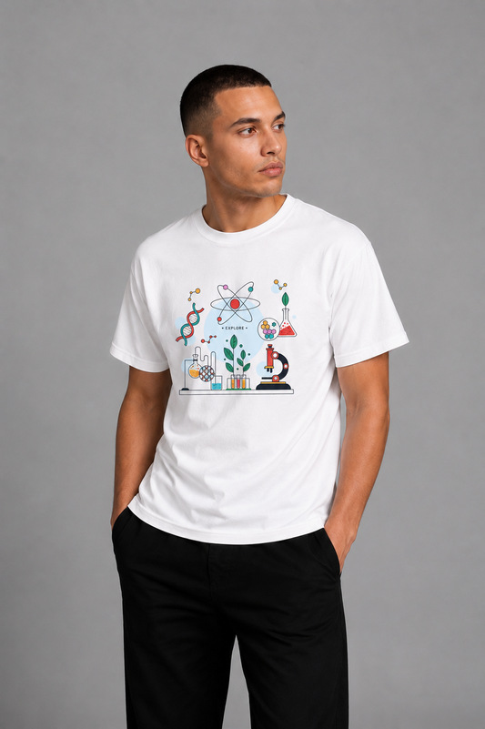 Cool Bee Explore Tee White for Men - White Oversized Graphic Tee Streetwear India