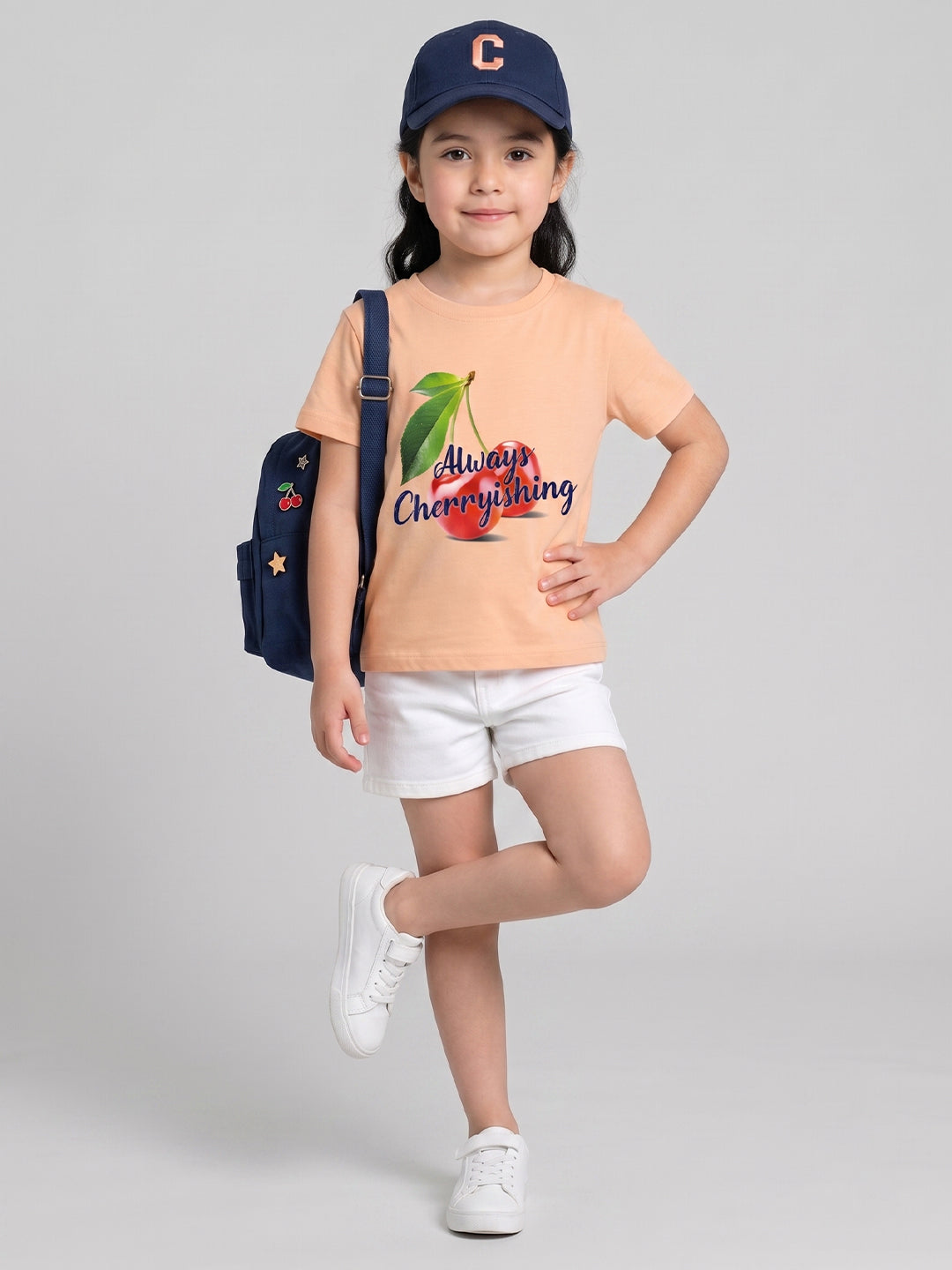Coolbee Store Kids Girls T-Shirt - Peach (CSKT216) – additional view 2