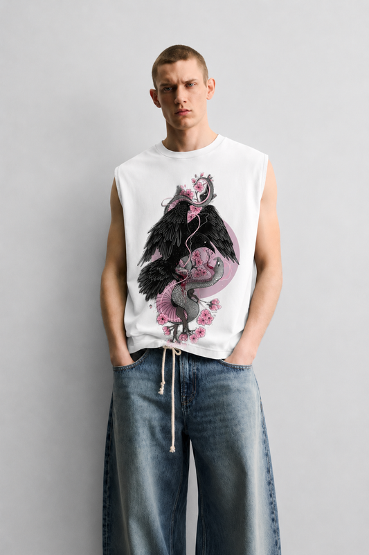 Raven Serpent White Tank