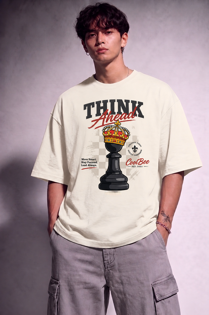 Cool Bee Checkmate Tee White for Men - White Oversized Graphic Tee Streetwear India