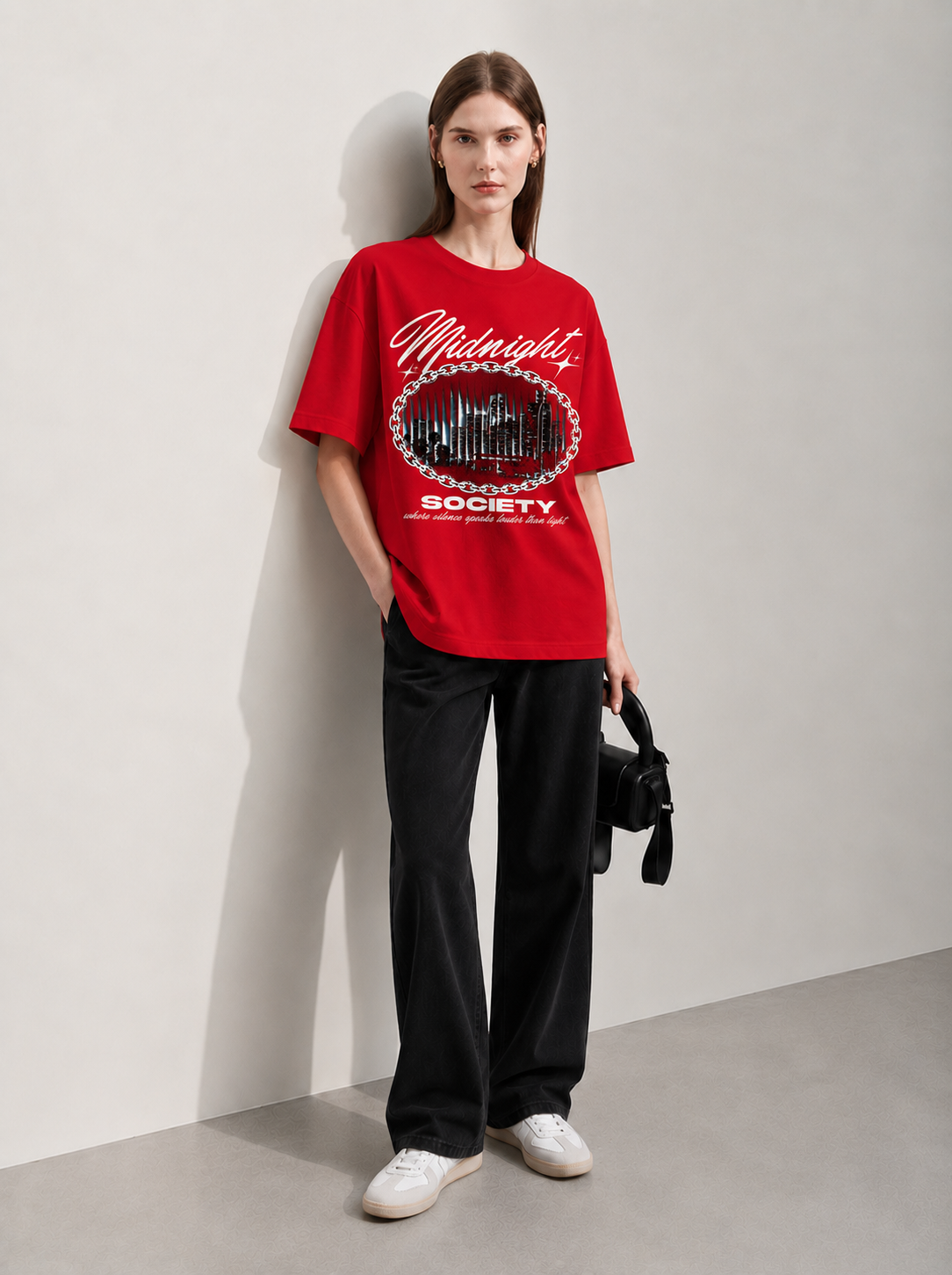 Neon Skyline Women Tee Red