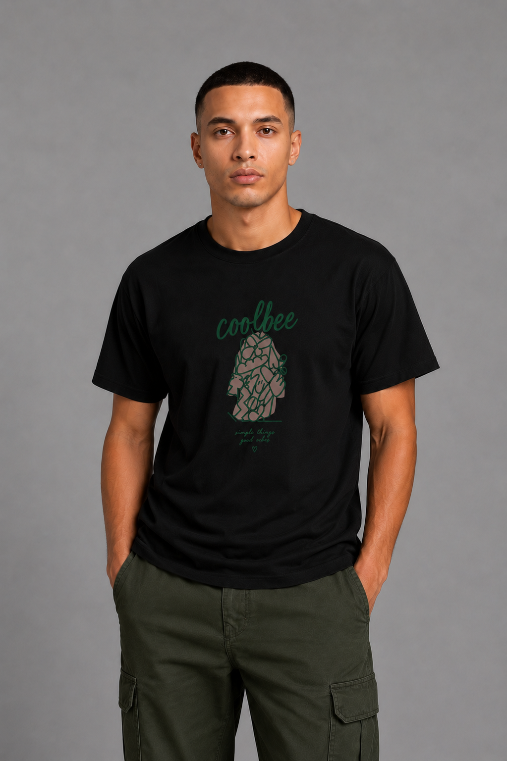 Cool Bee Sage Tee Black for Men - Black Oversized Graphic Tee Streetwear India