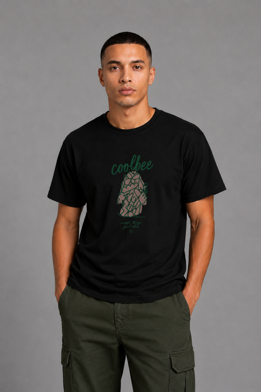 Cool Bee Sage Tee Black for Men - Black Oversized Graphic Tee Streetwear India