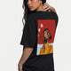 Cubist Bloom Oversize Tee Black