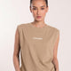 Women Tank Tees Beige