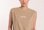 Women Tank Tees Beige