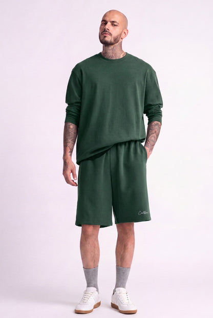 Cool Bee Regular Fit Shorts Bottle Green for Men - Shorts Summer Casual India - Detail View