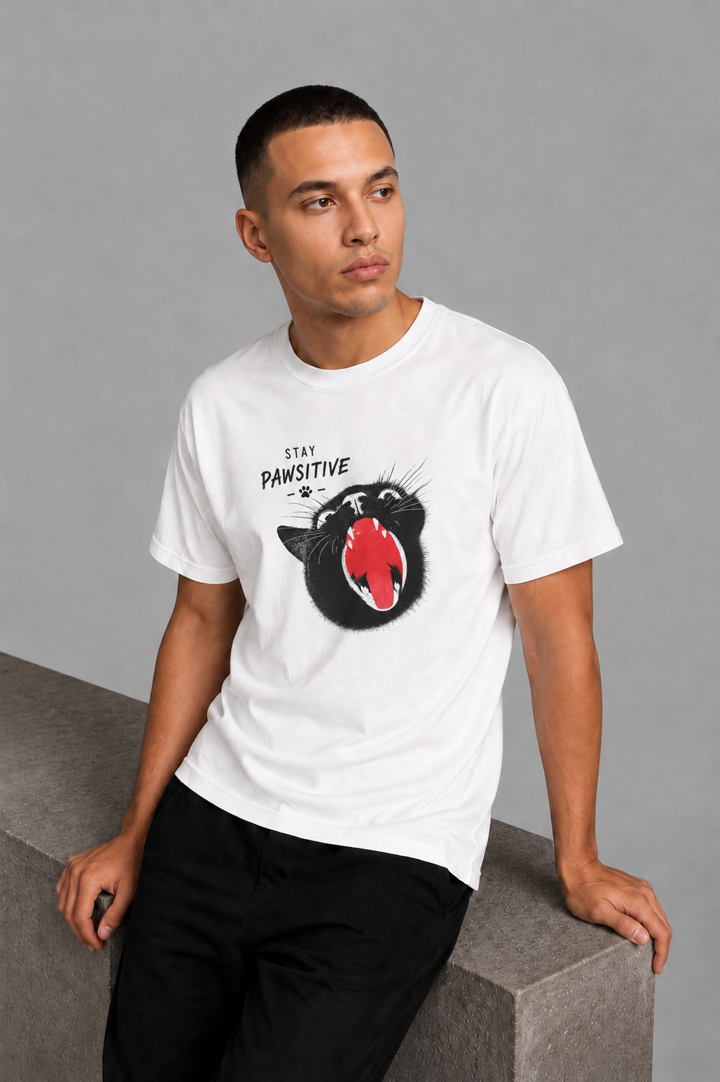 Cool Bee Claw Tee White for Men - White Oversized Graphic Tee Streetwear India - Back View