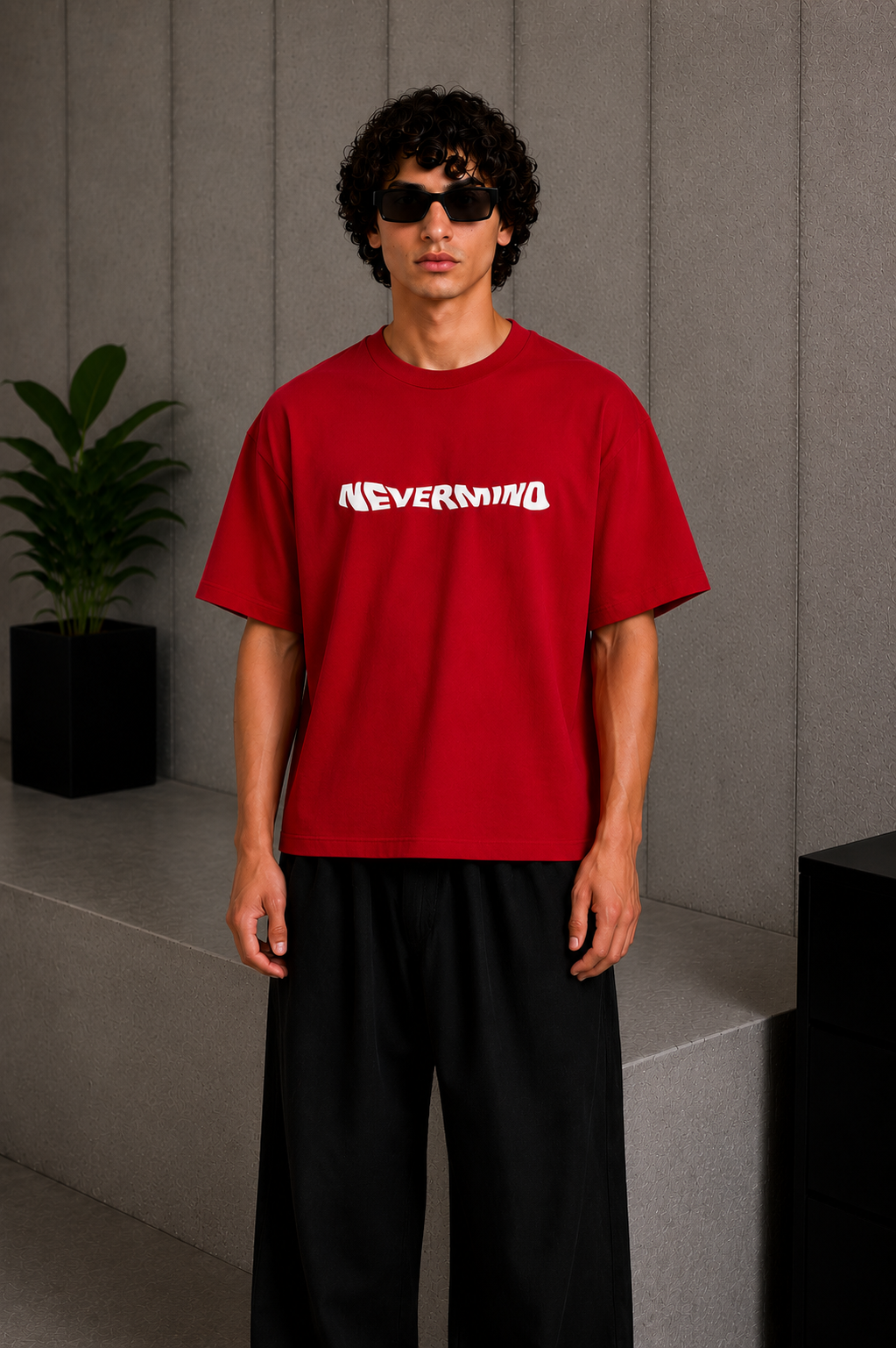 Never Mind Tee Red