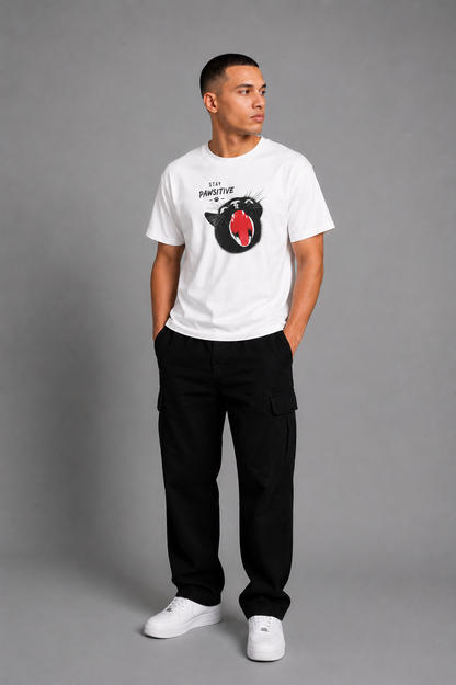Cool Bee Claw Tee White for Men - White Oversized Graphic Tee Streetwear India - Detail View