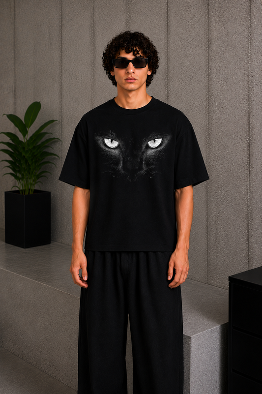 Cool Bee Gaze Tee Black for Men - Black Oversized Graphic Tee Streetwear India