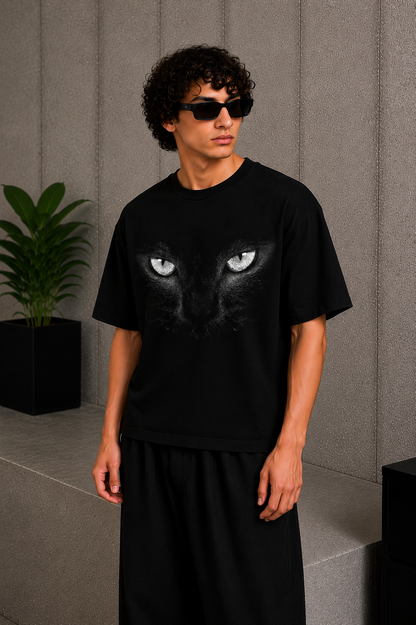 Cool Bee Gaze Tee Black for Men - Black Oversized Graphic Tee Streetwear India - Back View