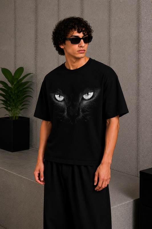 Cool Bee Gaze Tee Black for Men - Black Oversized Graphic Tee Streetwear India - Back View