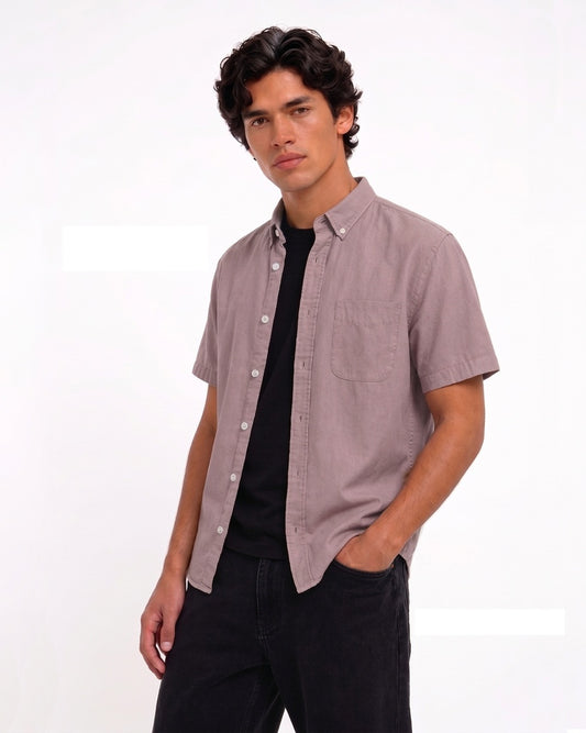 Cool Bee Oxford Casual Half Shirt Maroon for Men - Maroon Premium Half Sleeve Casual Shirt India