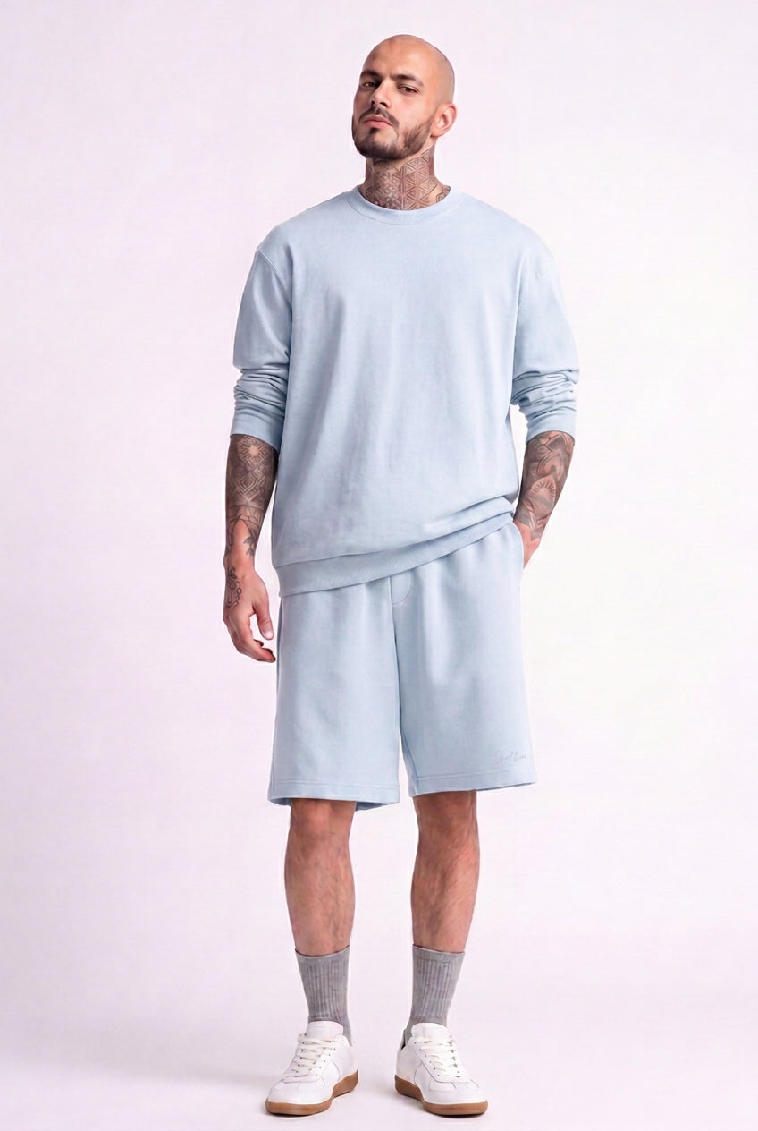 Cool Bee Regular Fit Shorts Sky Blue for Men - Shorts Summer Casual India - Detail View