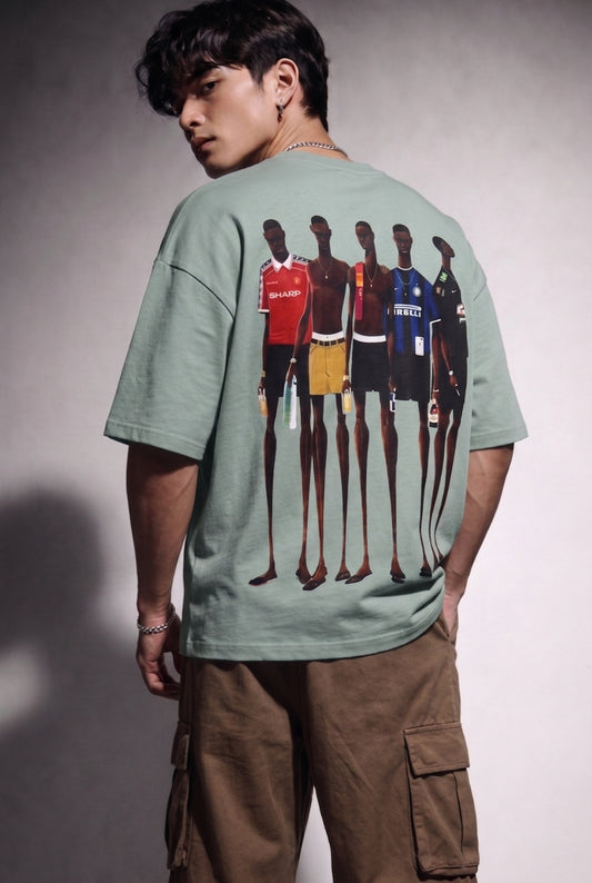 Cool Bee Matchday Abstract Tee Green for Men - Green Oversized Graphic Tee Streetwear India