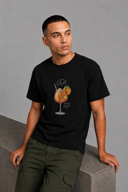 Cool Bee Fizz Tee Black for Men - Black Oversized Graphic Tee Streetwear India - Detail View