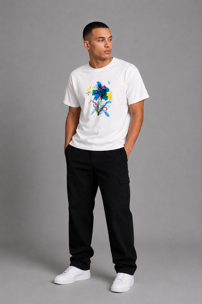 Cool Bee Wilder Tee White for Men - White Oversized Graphic Tee Streetwear India - Detail View