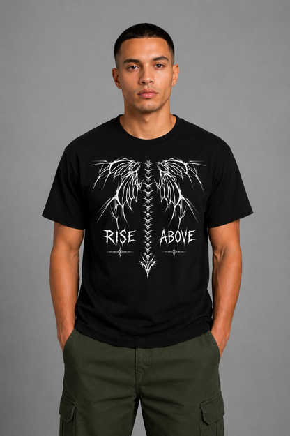 Cool Bee Rise Tee Black for Men - Black Oversized Graphic Tee Streetwear India