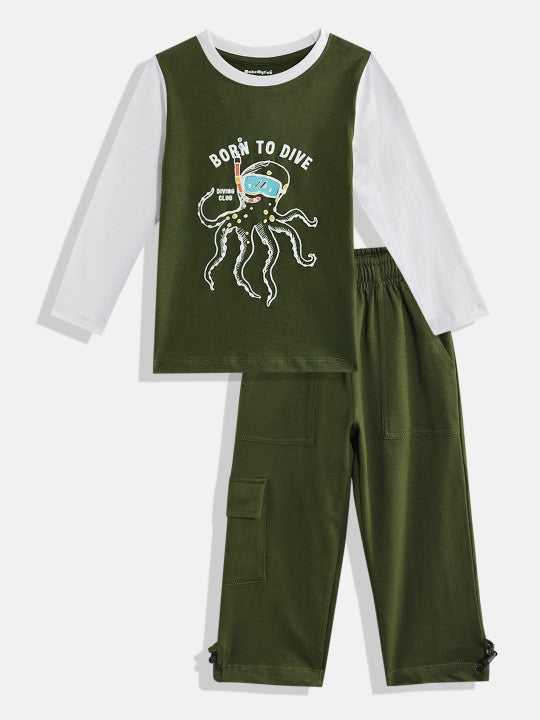 Coolbee Store Kids Boys Clothing Set - Olive (KBAW25ST12) – side view