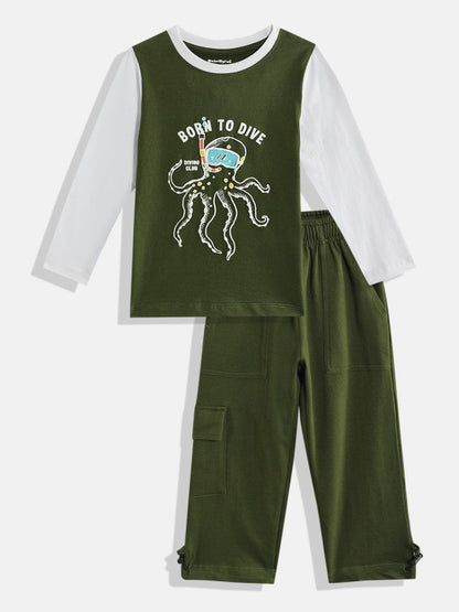 Coolbee Store Kids Boys Clothing Set - Olive (KBAW25ST12) – side view