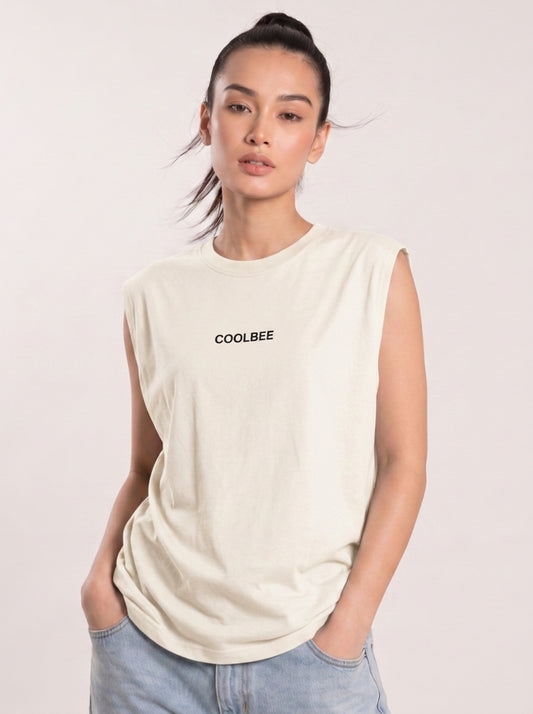 Cool Bee Women Tank Tees White for Women - White Tank Top Gym Casual India