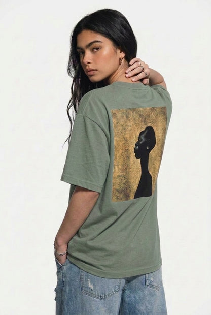 Cool Bee Silent Muse Tee Green for Women - Green Oversized Graphic Tee Streetwear India