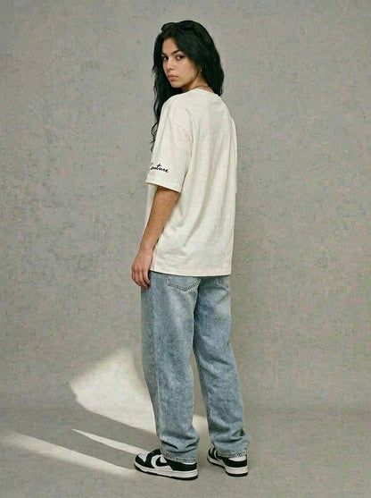 Cool Bee The Totem Tee White for Women - Oversized Graphic Tee Streetwear India - Lifestyle View