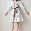 Architectural Piping High-Low Gown White