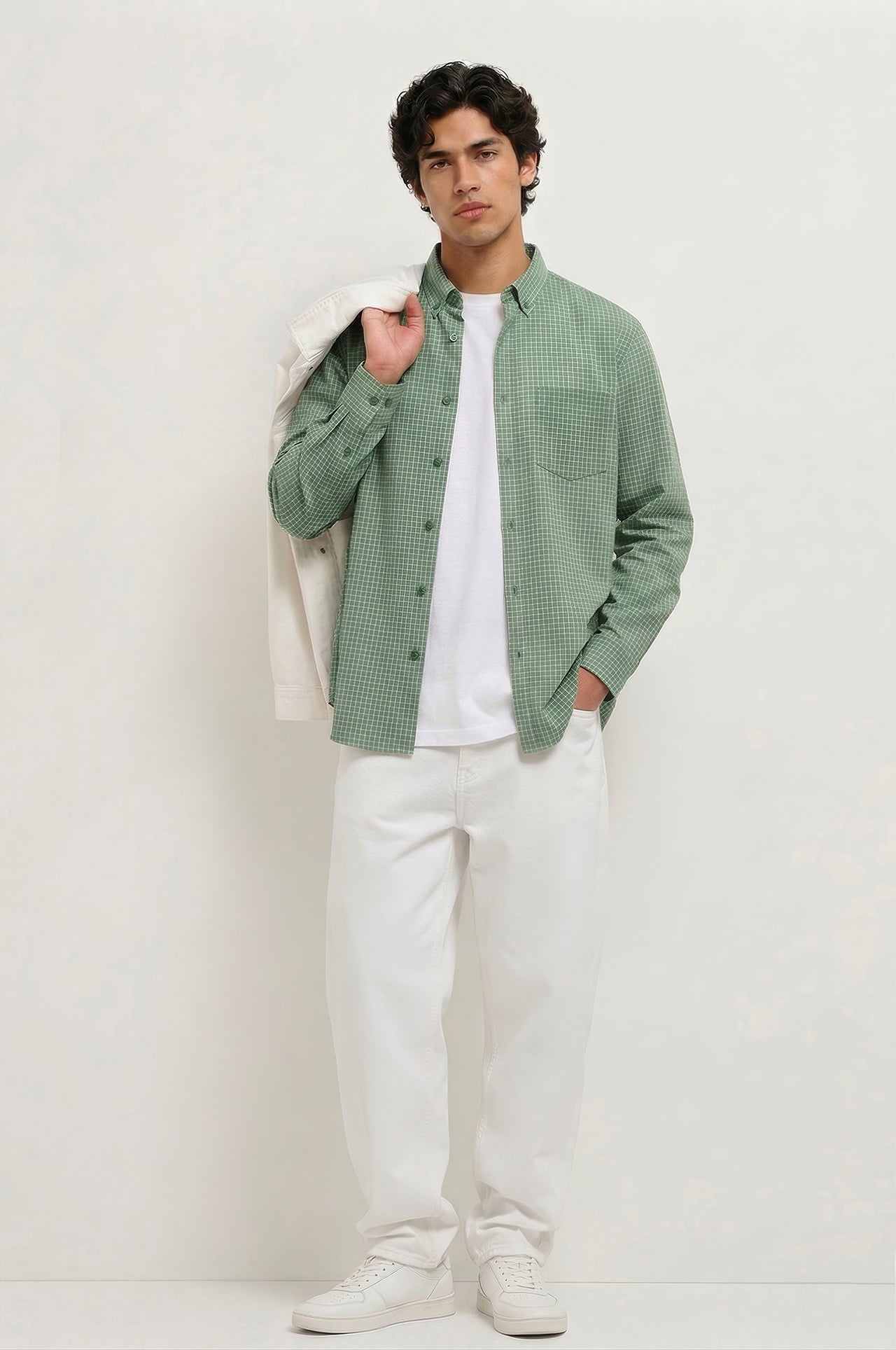 Cool Bee Heritage Check Button-Down Shirt for Men - Check Check Casual Shirt India - Lifestyle View