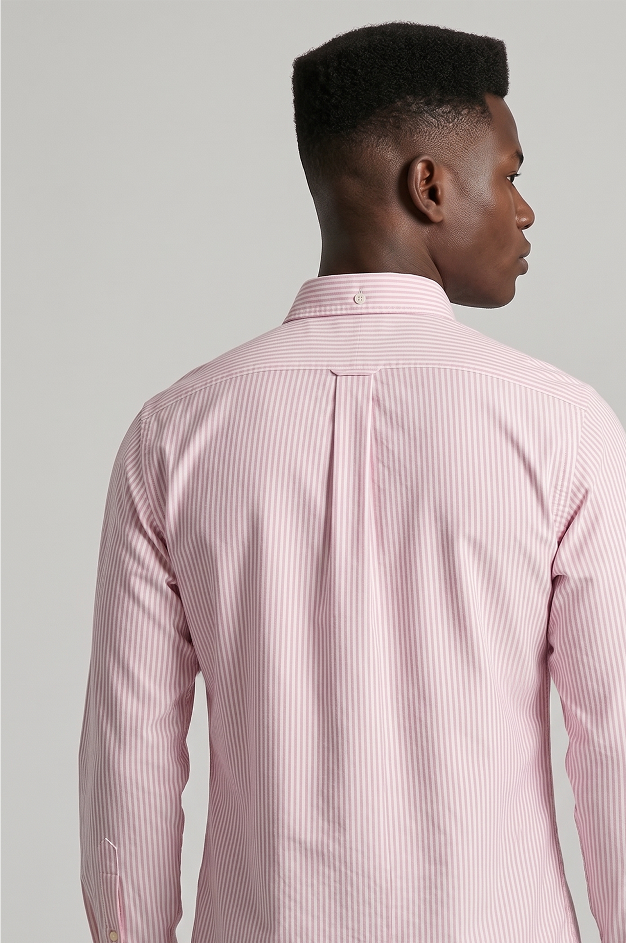 Cool Bee Super Premium Slim Fit Pink Striped Oxford Shirt for Men - Striped Premium Oxford Shirt India - Lifestyle View