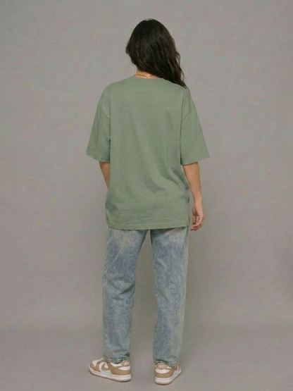 Cool Bee The Totem Tee Green for Women - Oversized Graphic Tee Streetwear India - Lifestyle View