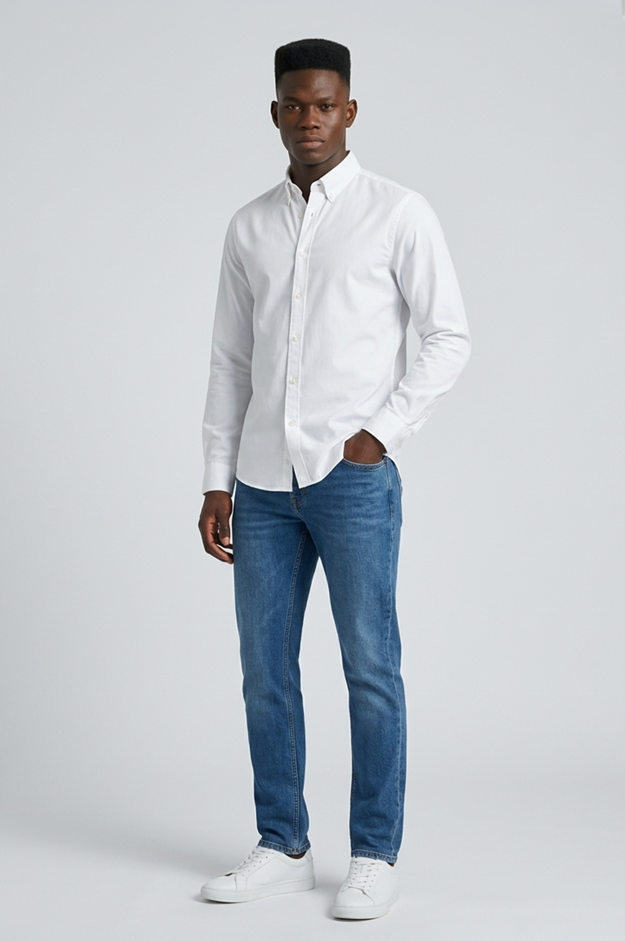 Cool Bee Essential Super Premium Oxford Shirt White for Men - White Premium Oxford Shirt India - Lifestyle View