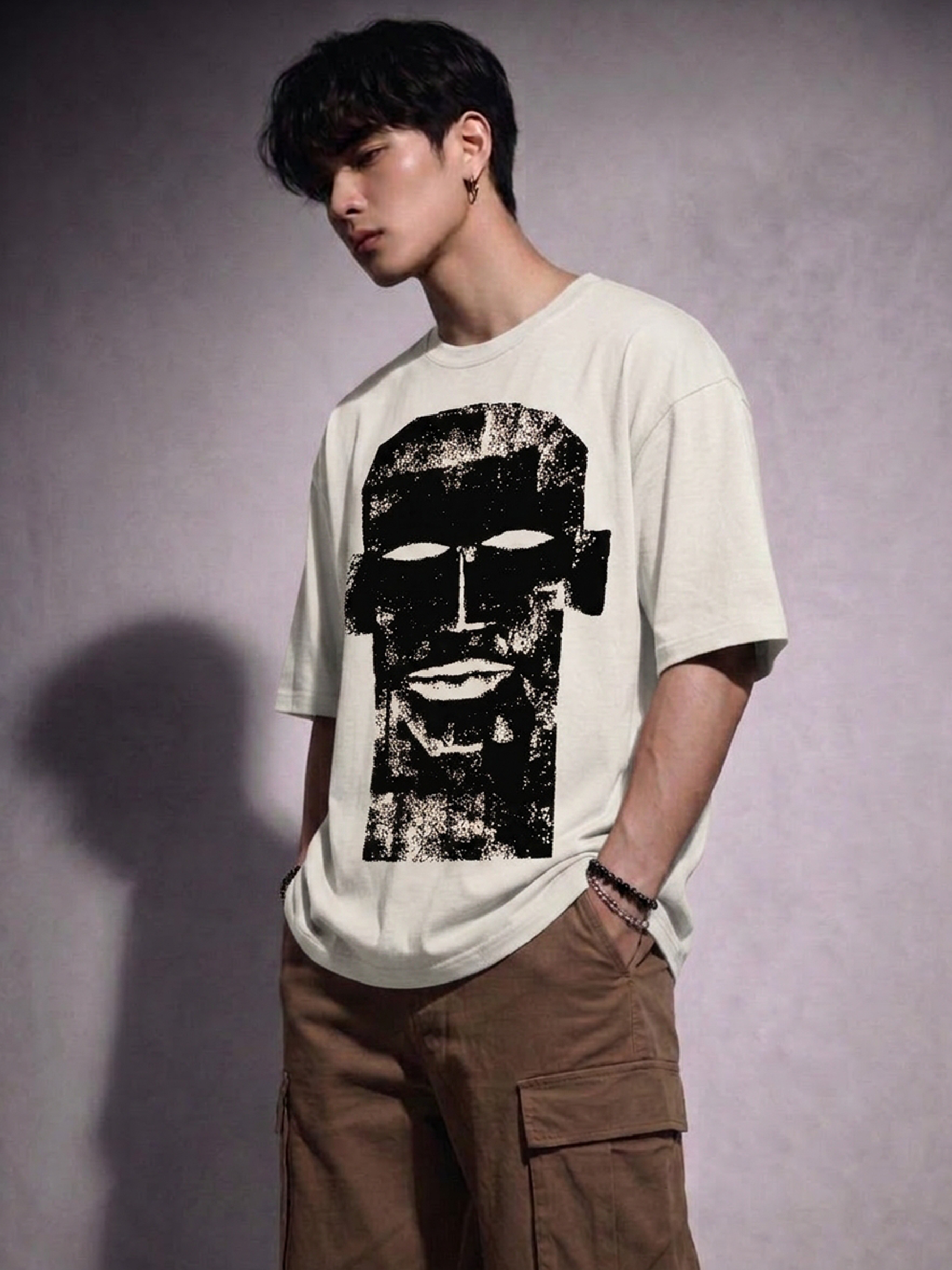 Cool Bee The Totem Tee White for Men - White Oversized Graphic Tee Streetwear India