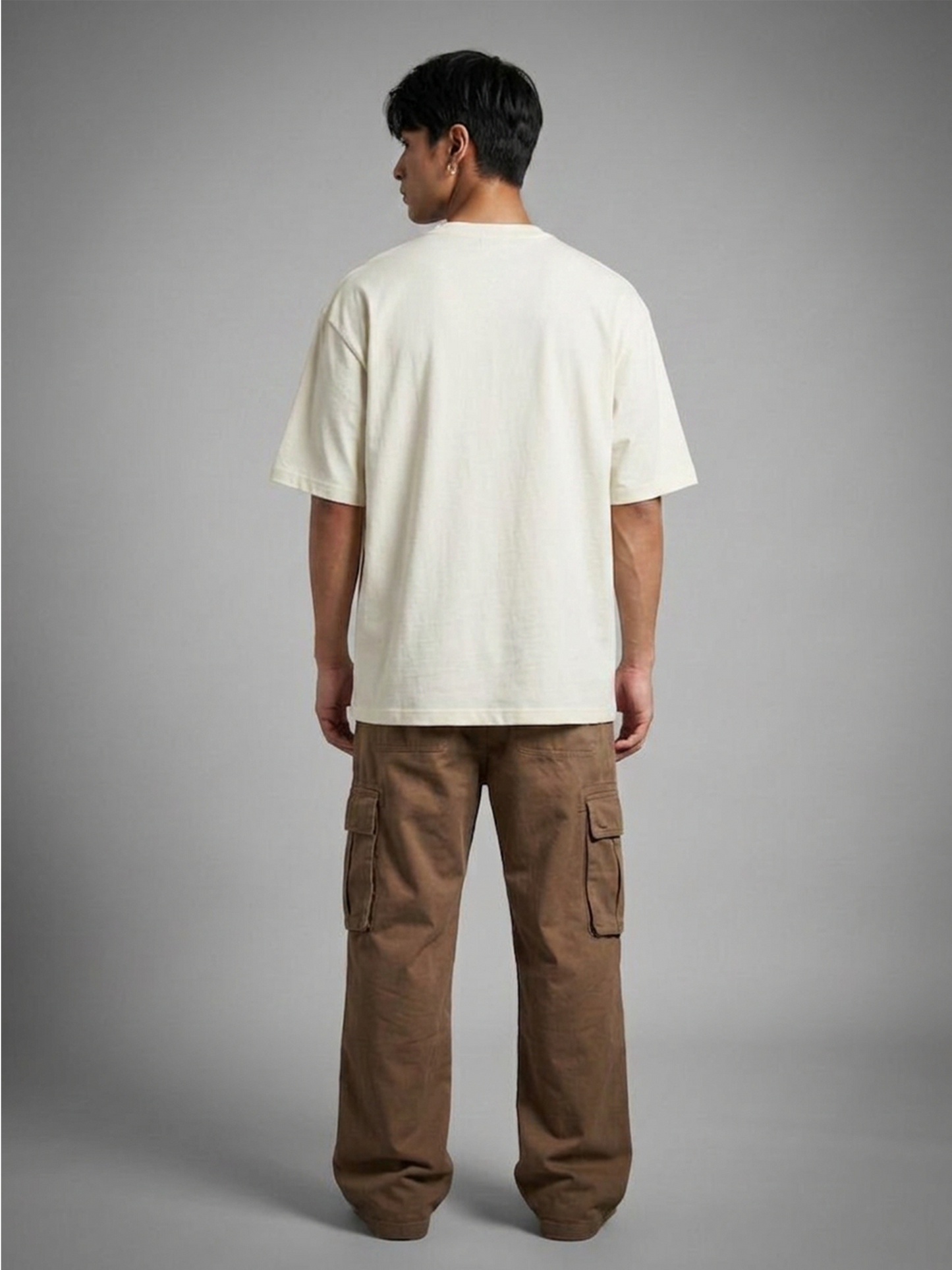 Cool Bee Structural Persona Tee White for Men - White Oversized Graphic Tee Streetwear India - Lifestyle View