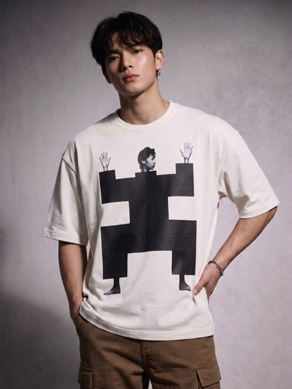 Cool Bee Structural Persona Tee White for Men - White Oversized Graphic Tee Streetwear India