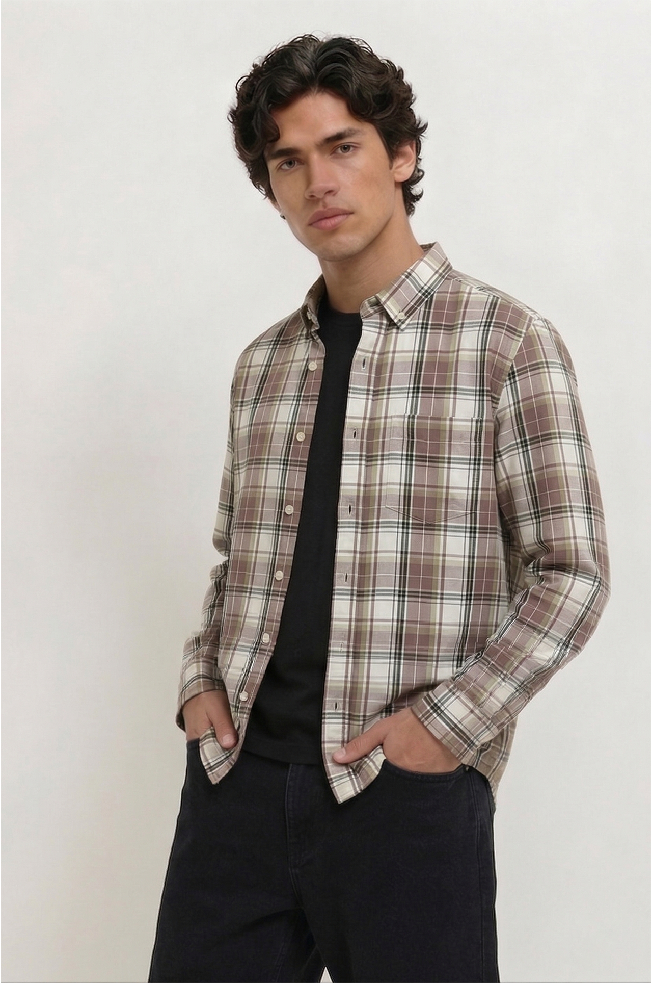 Cool Bee Urban Windowpane Button-Down for Men - Windowpane Check Casual Shirt India