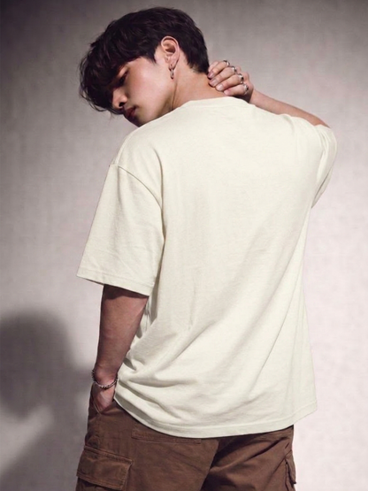 Cool Bee The Totem Tee White for Men - White Oversized Graphic Tee Streetwear India - Lifestyle View