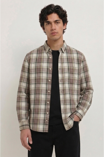 Sage Urban Windowpane Button-Down