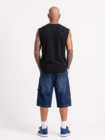Cool Bee Men Tank Tees Black for Men - Black Tank Top Gym Casual India - Detail View
