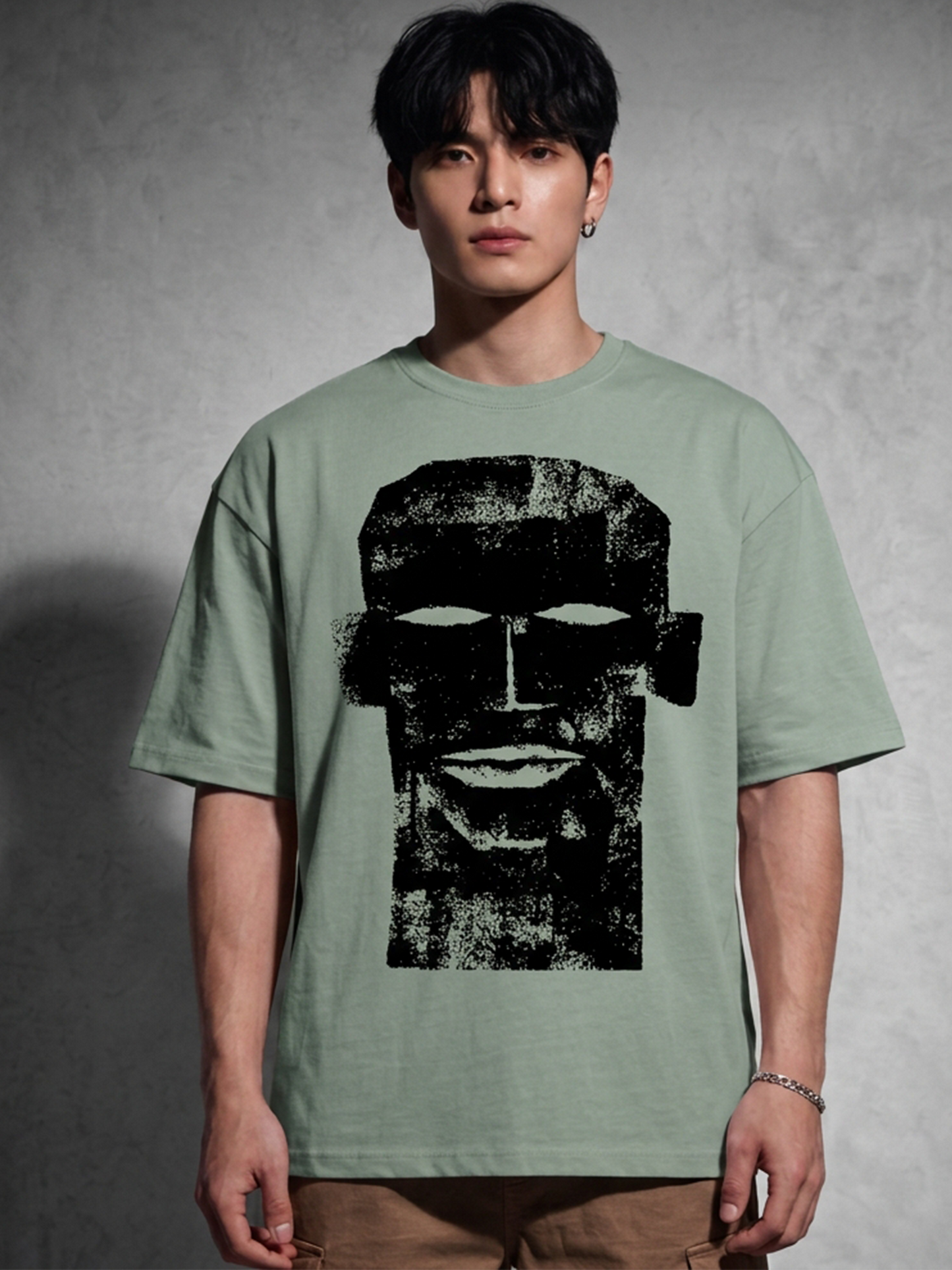 Cool Bee The Totem Tee Green for Men - Green Oversized Graphic Tee Streetwear India