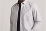Super Premium Slim Fit Grey Striped Oxford Shirt