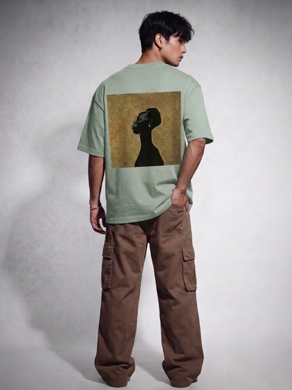 Cool Bee Silent Muse Tee Green for Men - Green Oversized Graphic Tee Streetwear India - Lifestyle View
