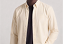 Super Premium Slim Fit Beige Striped Oxford Shirt