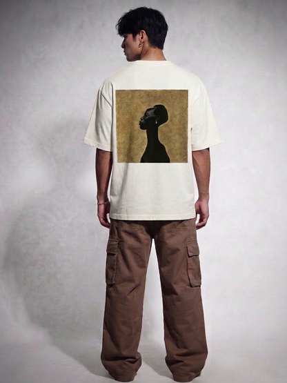 Cool Bee Silent Muse Tee White for Men - White Oversized Graphic Tee Streetwear India - Detail View