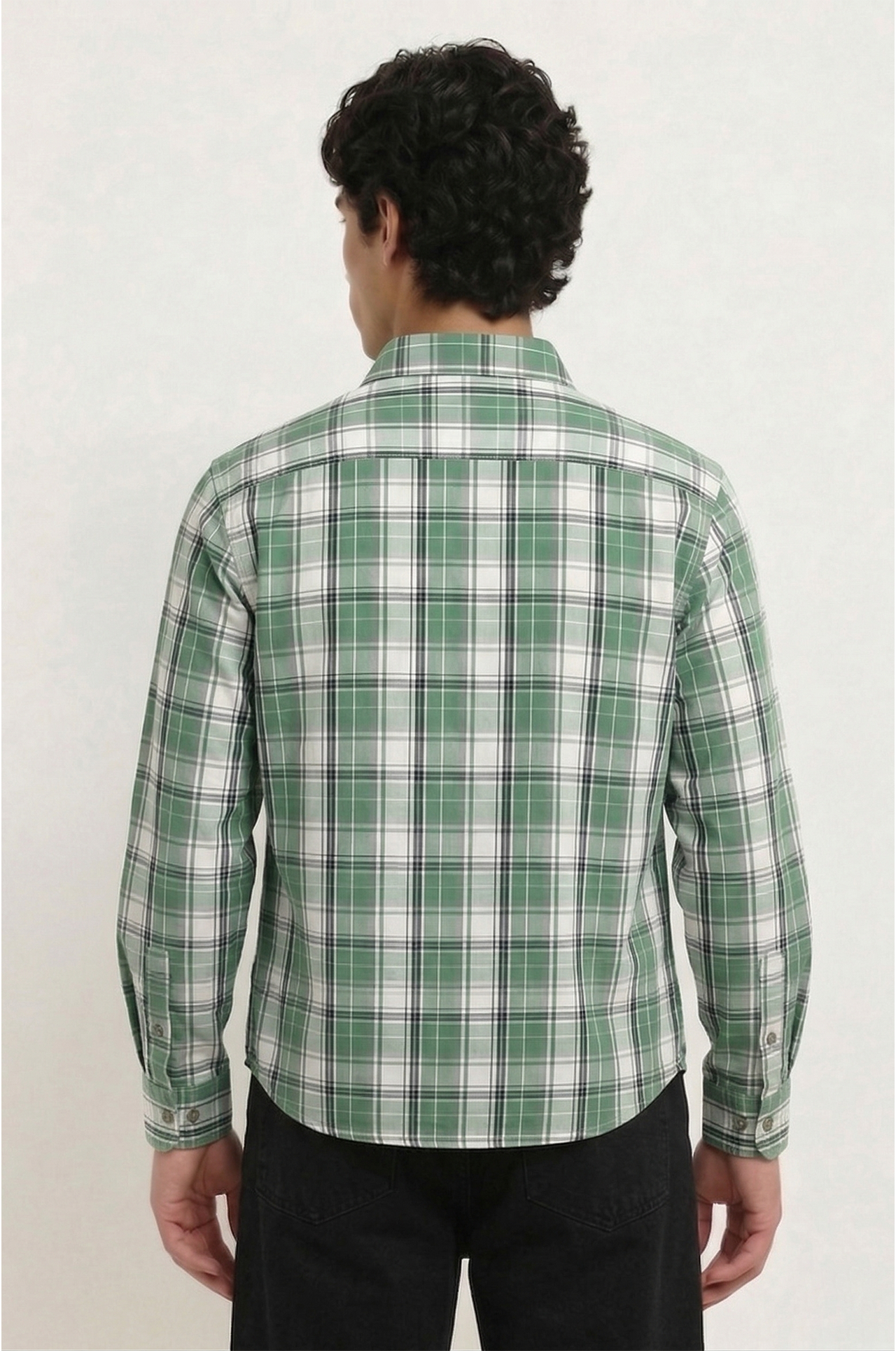 Cool Bee Highland Olive Windowpane Check Shirt for Men - Windowpane Check Casual Shirt India - Lifestyle View